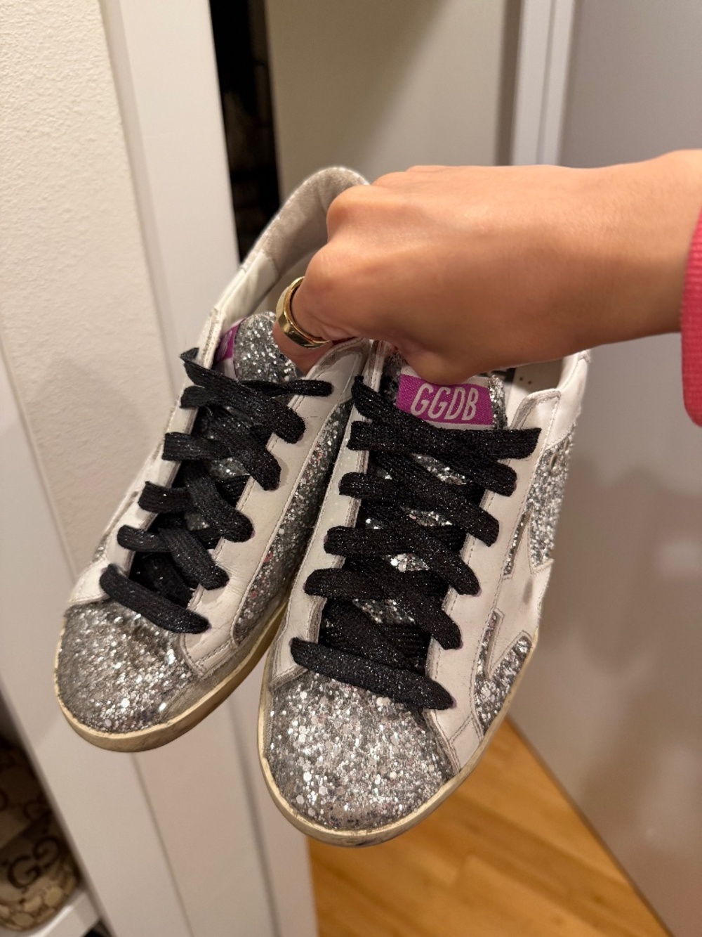 Golden Goose Silver Super-Star Sneakers